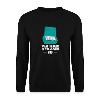 What The Deck is Wrong With You Trading Cards TCG - Unisex Sweatshirt - black - Front - Alina (178cm) & Michal (187cm)