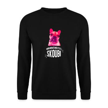 mon nom à moi c'est skoobi bouledogue cadeau - Sweat-shirt Unisexe - noir - Devant - Alina (178cm) & Michal (187cm)