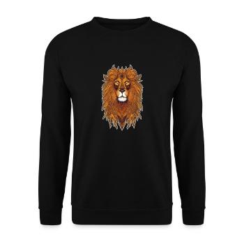 lion mandala - Sweat-shirt Unisexe - noir - Devant - Alina (178cm) & Michal (187cm)