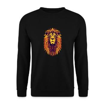 tete de lion mandala - Sweat-shirt Unisexe - noir - Devant - Alina (178cm) & Michal (187cm)