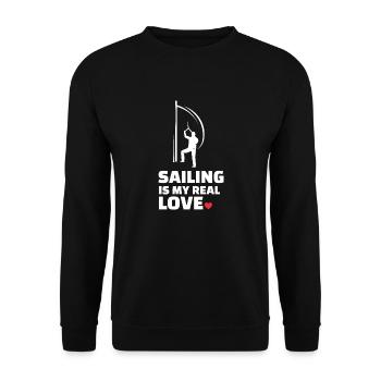Ich Liebe Segeln - Unisex Pullover - Schwarz - Vorne - Alina (178cm) & Michal (187cm)