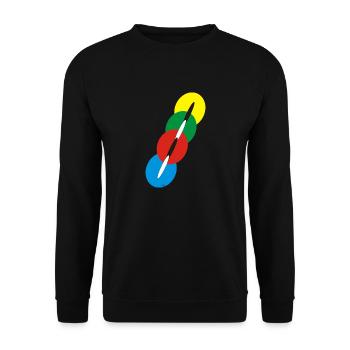Kanal 1 groß - Unisex Pullover - Schwarz - Vorne - Alina (178cm) & Michal (187cm)