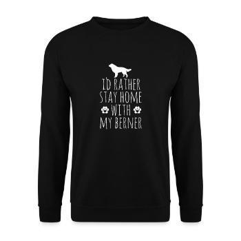 Berner Sennenhund - Unisex Pullover - Schwarz - Vorne - Alina (178cm) & Michal (187cm)