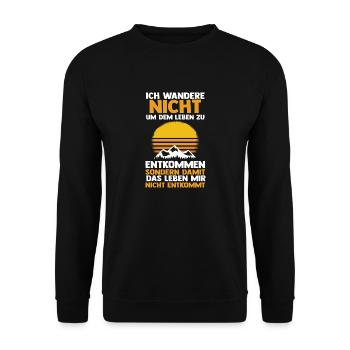 Bergsteiger Wald Bergwandern Wanderer Wandern - Unisex Pullover - Schwarz - Vorne - Alina (178cm) & Michal (187cm)