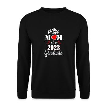Stolze Mutter eines Absolventen der Klasse 2023 - Unisex Pullover - Schwarz - Vorne - Alina (178cm) & Michal (187cm)