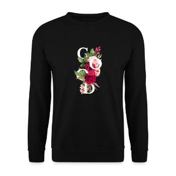 Gute Blumen - Unisex Pullover - Schwarz - Vorne - Alina (178cm) & Michal (187cm)
