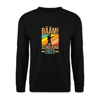 Schulkind 2023 Schulbeginn Erste Klasse Einschulun - Unisex Pullover - Schwarz - Vorne - Alina (178cm) & Michal (187cm)