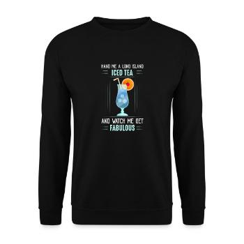 Hand Me A Long Island Iced Tea Alcohol Drinking - Unisex Sweatshirt - black - Front - Alina (178cm) & Michal (187cm)