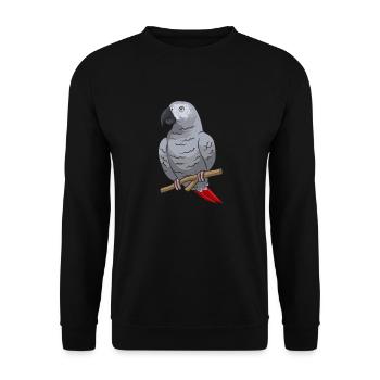 Graupapagei African Grey Parrot Papagei - Unisex Pullover - Schwarz - Vorne - Alina (178cm) & Michal (187cm)