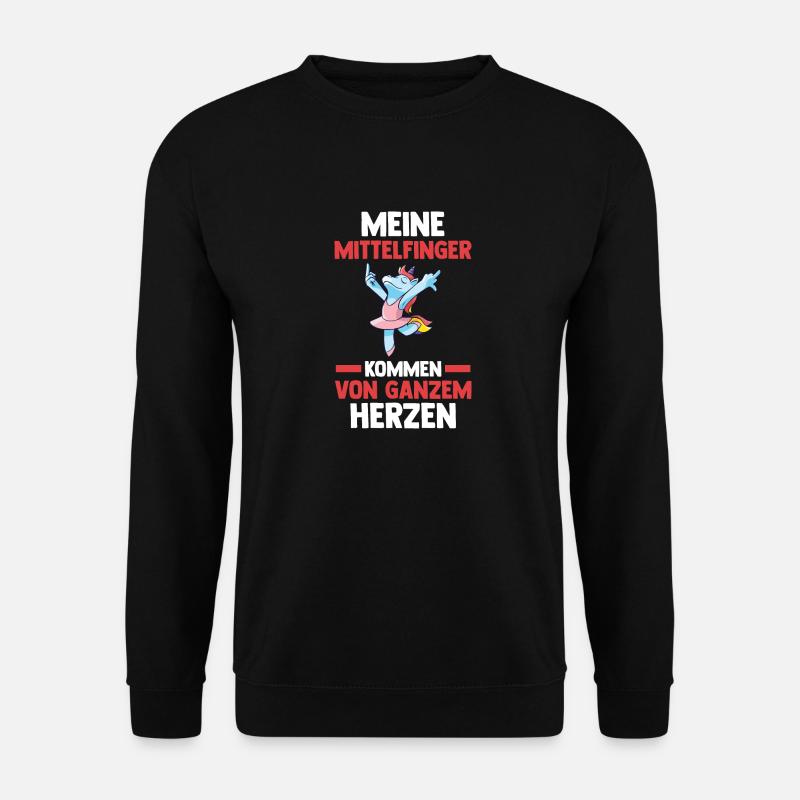 Mittelfinger Einhorn - Unisex Pullover - Schwarz