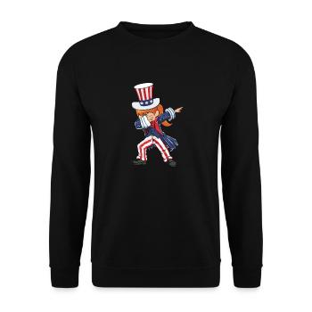 July 4th Dabbing US - Unisex Sweatshirt - black - Front - Alina (178cm) & Michal (187cm)
