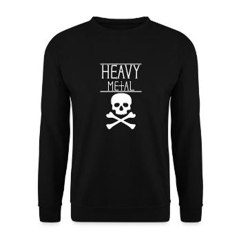 Schwermetall-Totenkopf und Armbrüste - Unisex Pullover - Schwarz - Vorne - Alina (178cm) & Michal (187cm)