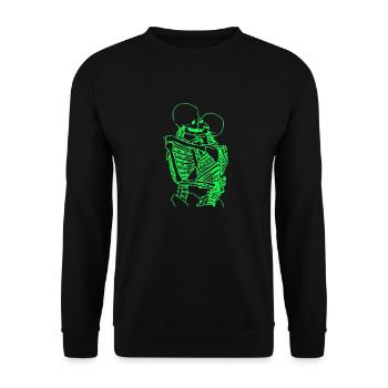 skull skeleton death halloween horror black dead - Unisex Sweatshirt - black - Front - Alina (178cm) & Michal (187cm)