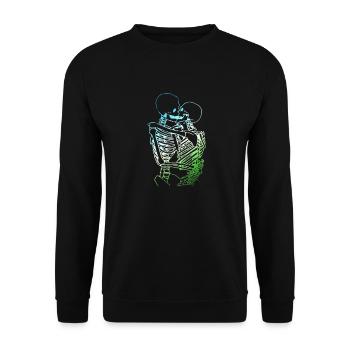 skull skeleton death halloween horror black dead - Unisex Sweatshirt - black - Front - Alina (178cm) & Michal (187cm)