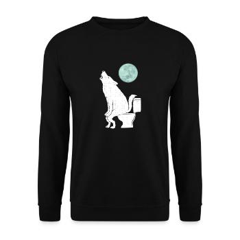 Halloween Wolf Howling - Unisex Sweatshirt - black - Front - Alina (178cm) & Michal (187cm)