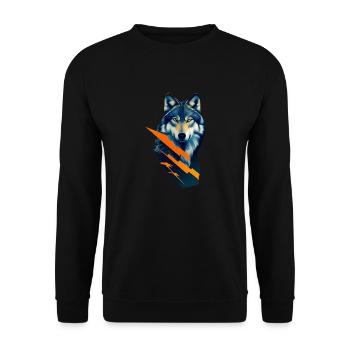 wolf - Unisex Sweatshirt - black - Front - Alina (178cm) & Michal (187cm)