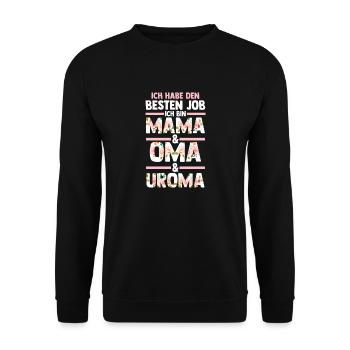 Mutter Mama Oma Uroma - Unisex Pullover - Schwarz - Vorne - Alina (178cm) & Michal (187cm)