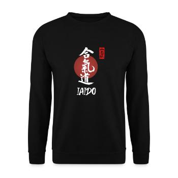 Iaido Japanese Warrior Text Shirt - Sweat-shirt Unisexe - noir - Devant - Alina (178cm) & Michal (187cm)