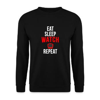 Manger dormir tv répéter Sombre - Sweat-shirt Unisexe - noir - Devant - Alina (178cm) & Michal (187cm)