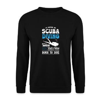Born To Dive - Unisex Sweatshirt - black - Front - Alina (178cm) & Michal (187cm)