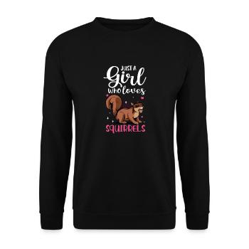 Femmes Juste Une Fille Qui Aime Les Écureuils Forêt Fraîche - Sweat-shirt Unisexe - noir - Devant - Alina (178cm) & Michal (187cm)