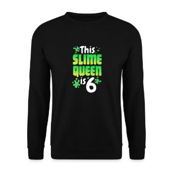 Cette reine de slime a 6 ans - Sweat-shirt Unisexe - noir - Devant - Alina (178cm) & Michal (187cm)