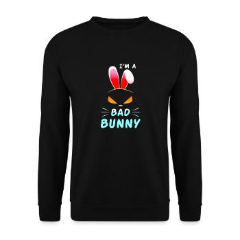 Je suis Bad Bunny Anime Dessin animé Drôle Gamer Geek Mignon - Sweat-shirt Unisexe - noir - Devant - Alina (178cm) & Michal (187cm)