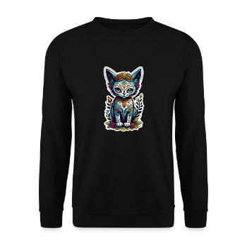 Cat Mexico - Dia de los Muertos - Unisex Sweatshirt - black - Front - Alina (178cm) & Michal (187cm)
