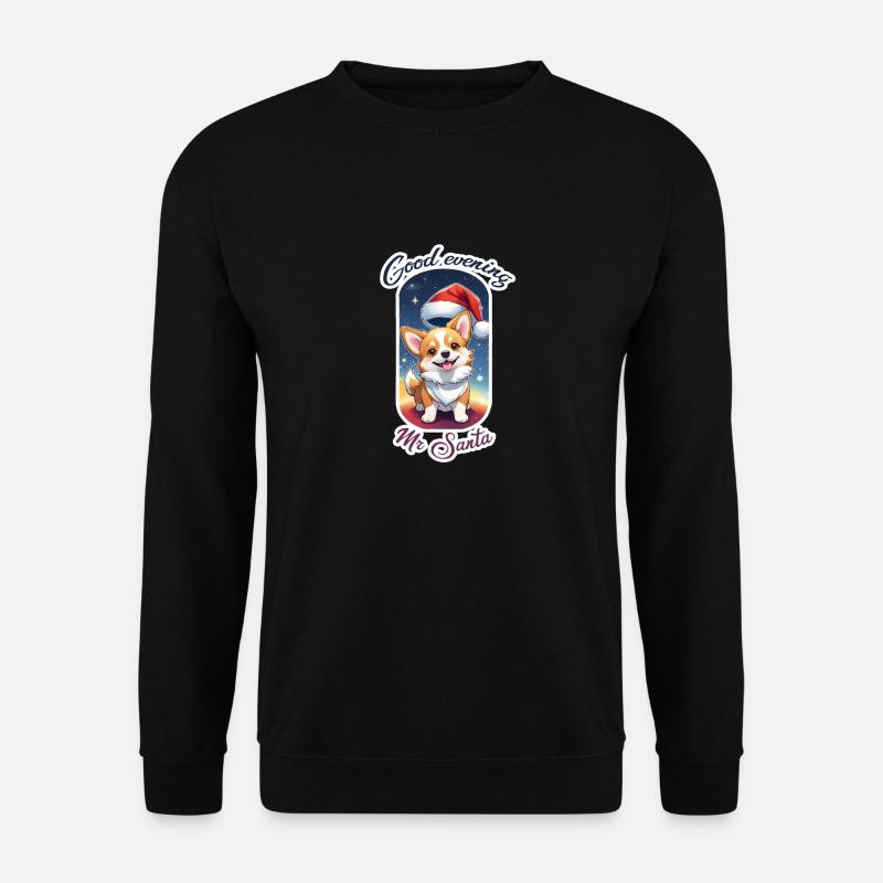 Corgie "Guten Abend Herr Weihnachtsmann" - Unisex Pullover - Schwarz