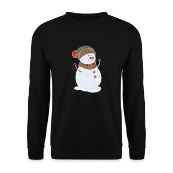 "Snowman", boho line art design, series "Xmas" - Unisex Sweatshirt - black - Front - Alina (178cm) & Michal (187cm)