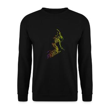 Schöne weibliche Malkunst Zebra bunte Frau - Unisex Pullover - Schwarz - Vorne - Alina (178cm) & Michal (187cm)