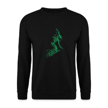 Schöne weibliche Malkunst Zebra bunte Frau - Unisex Pullover - Schwarz - Vorne - Alina (178cm) & Michal (187cm)