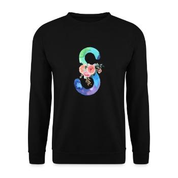 Lettre S watercolor - Sweat-shirt Unisexe - noir - Devant - Alina (178cm) & Michal (187cm)