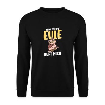 Eulen - Unisex Pullover - Schwarz - Vorne - Alina (178cm) & Michal (187cm)