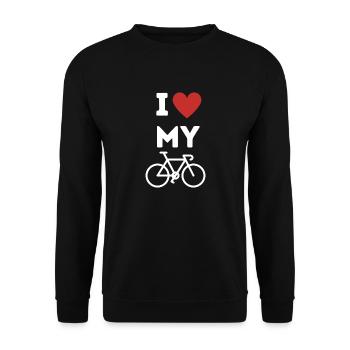 Love your bike - Unisex Sweatshirt - black - Front - Alina (178cm) & Michal (187cm)