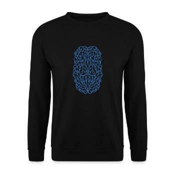 Élément décoratif élégant bleu - Sweat-shirt Unisexe - noir - Devant - Alina (178cm) & Michal (187cm)