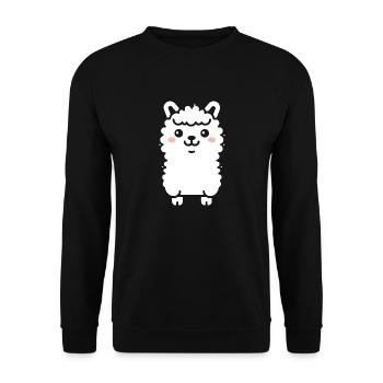 Baby-Lama - Unisex Pullover - Schwarz - Vorne - Alina (178cm) & Michal (187cm)