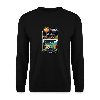 quad et tout terrain - Sweat-shirt Unisexe - noir - Devant - Alina (178cm) & Michal (187cm)