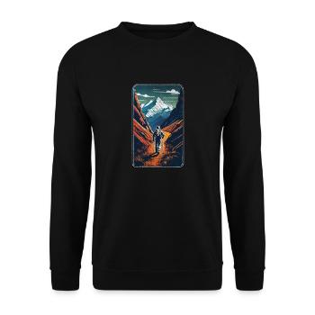 Natur & Bergwandern - Unisex Pullover - Schwarz - Vorne - Alina (178cm) & Michal (187cm)