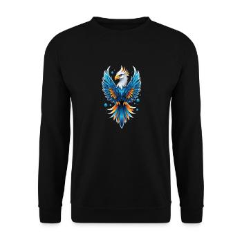 Phönix - Phönix - Feuervogel - Unisex Pullover - Schwarz - Vorne - Alina (178cm) & Michal (187cm)
