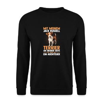 Hund Jacke Russell - Unisex Pullover - Schwarz - Vorne - Alina (178cm) & Michal (187cm)