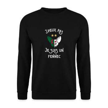 je Ne peux pas je suis un fennec algérien - Sweat-shirt Unisexe - noir - Devant - Alina (178cm) & Michal (187cm)