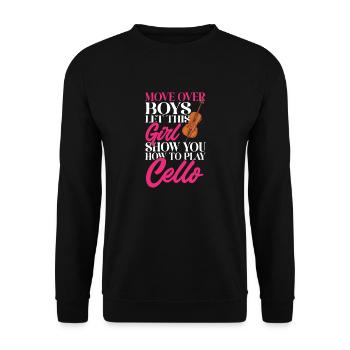 Violoncelliste Violoncelliste Musicien Violoncelle - Sweat-shirt Unisexe - noir - Devant - Alina (178cm) & Michal (187cm)