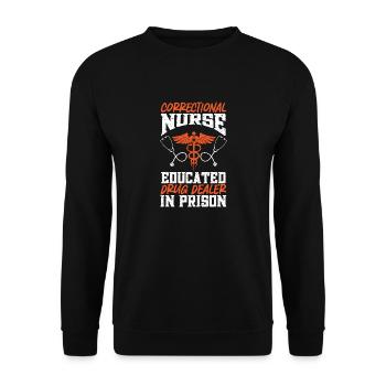Krankenschwester Strafvollzug Gefängnis - Unisex Pullover - Schwarz - Vorne - Alina (178cm) & Michal (187cm)