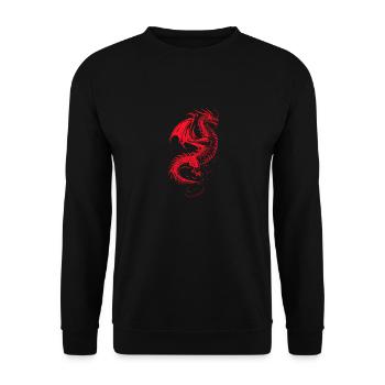Dragon rouge rampant - Sweat-shirt Unisexe - noir - Devant - Alina (178cm) & Michal (187cm)