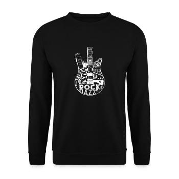 Guitar With Worn Effect - Unisex Sweatshirt - black - Front - Alina (178cm) & Michal (187cm)