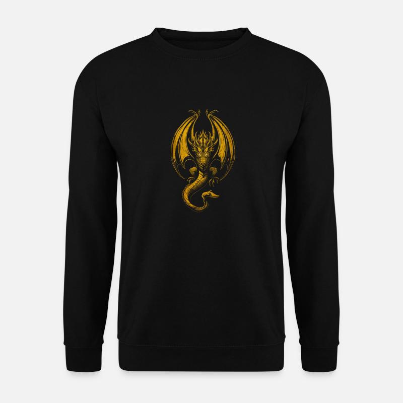 Goldener Drache zügellos - Unisex Pullover - Schwarz