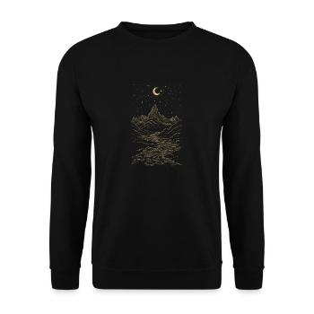 Goldenes Mondlicht - Unisex Pullover - Schwarz - Vorne - Alina (178cm) & Michal (187cm)