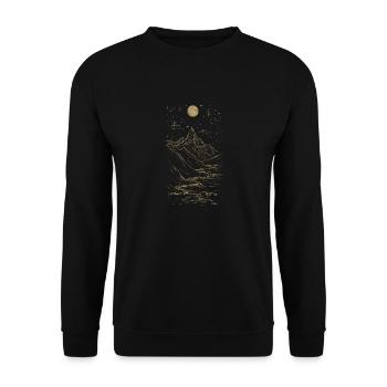 Goldener Mondstrand - Unisex Pullover - Schwarz - Vorne - Alina (178cm) & Michal (187cm)