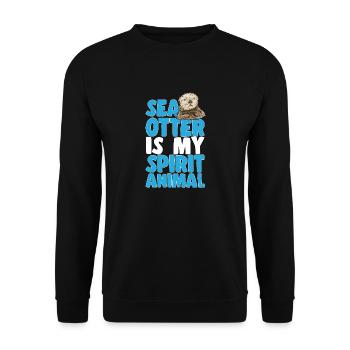 Seeotter - Unisex Pullover - Schwarz - Vorne - Alina (178cm) & Michal (187cm)